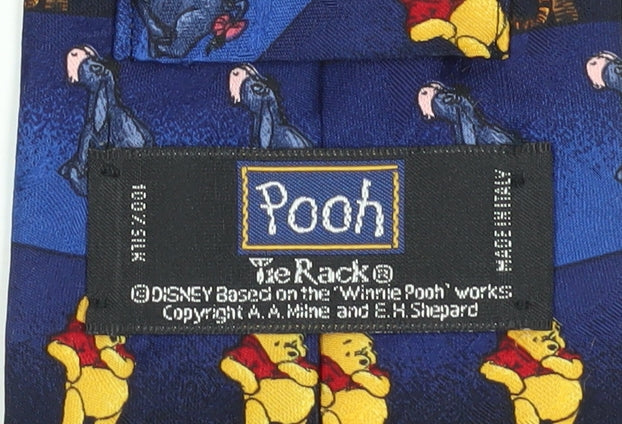 Pooh Men's Blue Silk Cartoon Tie - Winnie the Pooh Disney