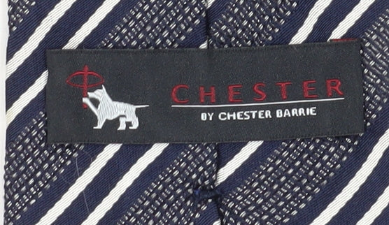 Chester Barrie Men's Blue Striped Silk Tie One Size