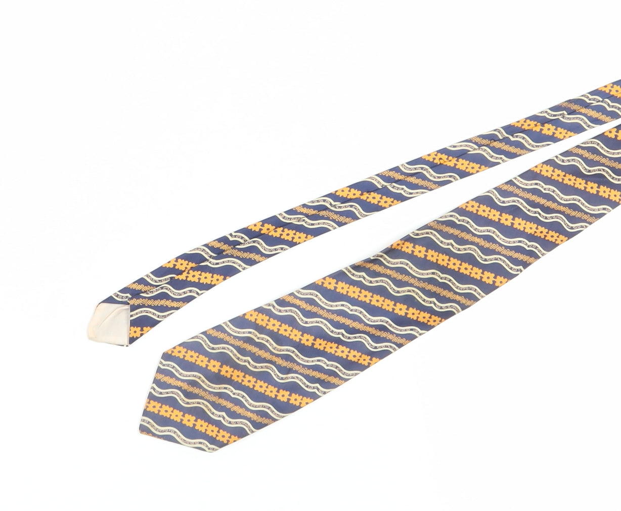 MAN's Geometric Blue Orange Silk Men's Tie
