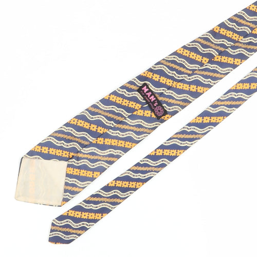 MAN's Geometric Blue Orange Silk Men's Tie