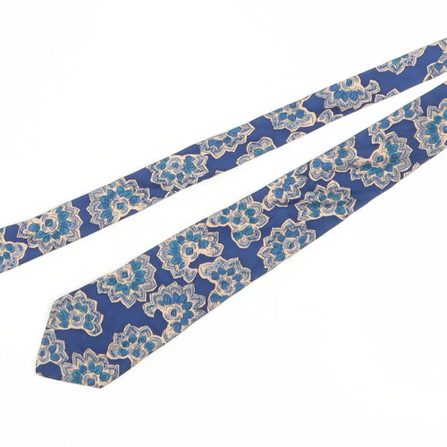 Rinaldo Gambini Men's Blue Floral Silk Slim Tie