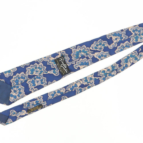 Rinaldo Gambini Men's Blue Floral Silk Slim Tie