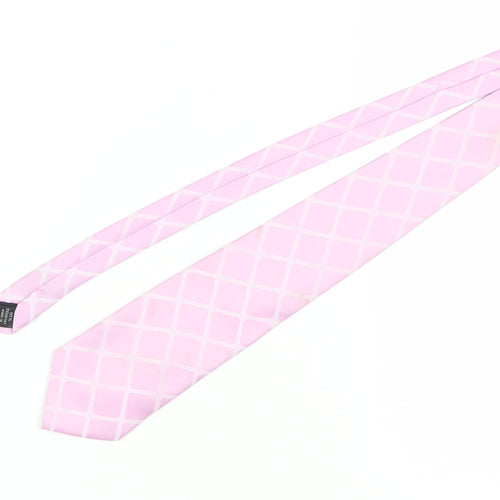 Thomas Nash Men's Pink Geometric Slim Tie - Very Good