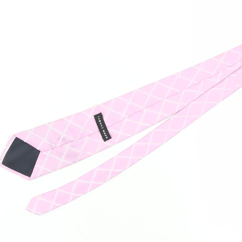 Thomas Nash Men's Pink Geometric Slim Tie - Very Good