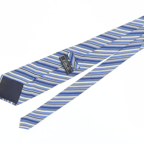D'Allenb Men's Blue Striped Silk Tie