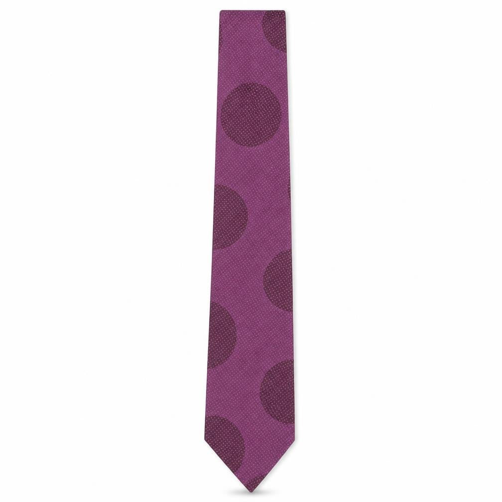 Front view of DKNY Purple Silk Polka Dot Men's Tie