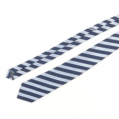 Marks and Spencer Men's Blue Silk Striped Slim Tie
