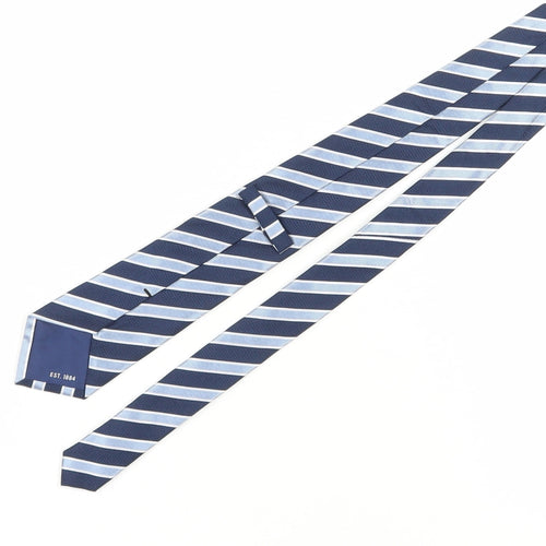 Marks and Spencer Men's Blue Silk Striped Slim Tie