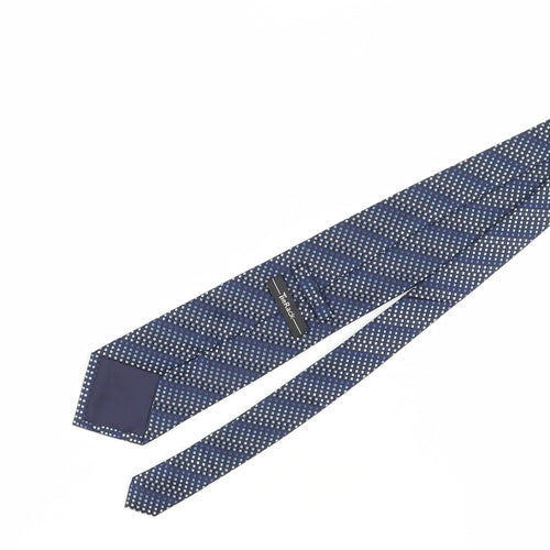 TieRack Men's Blue Geometric Slim Tie