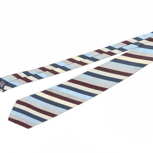 Marks & Spencer Men's Blue Striped Silk Tie