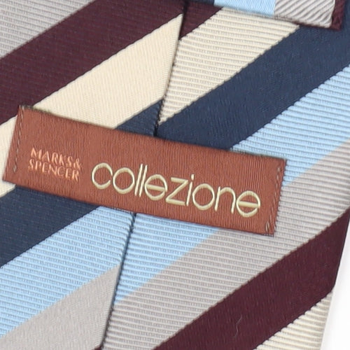 Marks & Spencer Men's Blue Striped Silk Tie