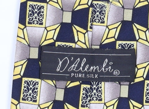 D'Alembic Men's Multicoloured Silk Geometric Tie
