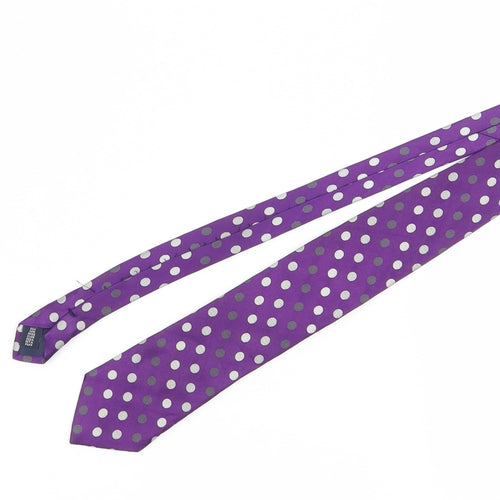 Daniel Hechter Men's Purple Polka Dot Silk Tie