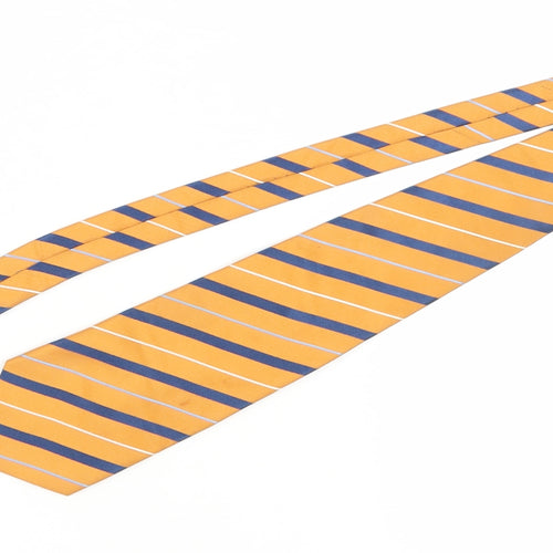 Luigi Toschi Men's Striped Orange Silk Tie