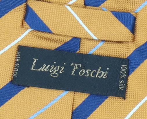 Luigi Toschi Men's Striped Orange Silk Tie