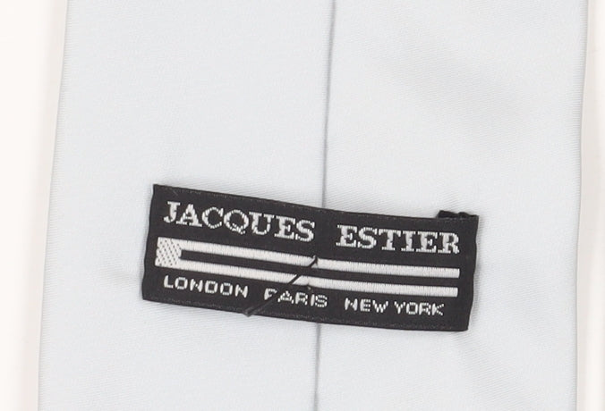 Jacques Ester Men’s Silver Slim Tie 100% Polyester