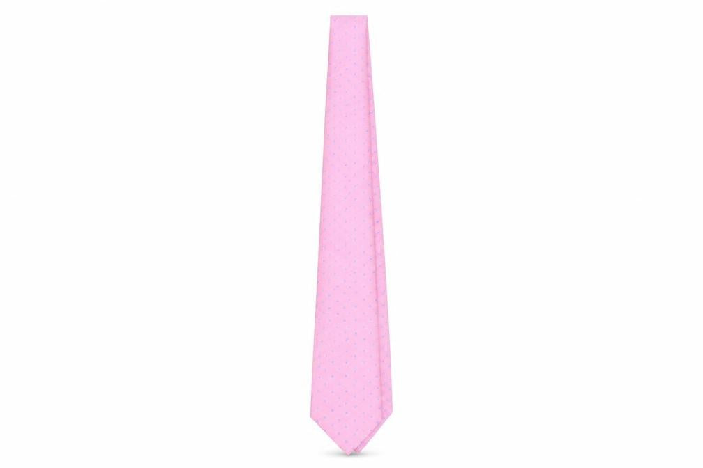 Front view of Austin Reed Pink Silk Men's Polka Dot Tie