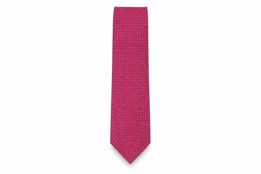 Front view of Charles Tyrwhitt Men's Red Silk Polka Dot Tie