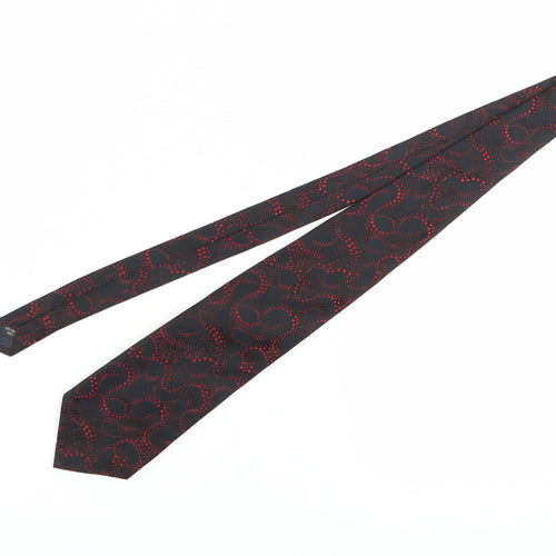 Italiano Neckwear Men's Black Silk Tie Geometric Design