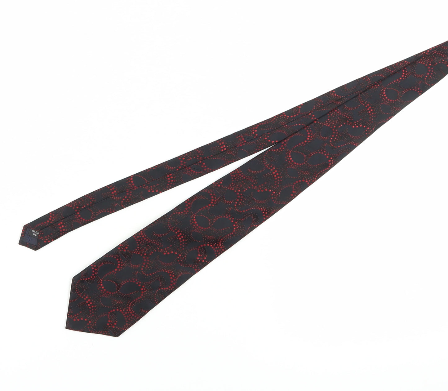 Italiano Neckwear Men's Black Silk Tie Geometric Design