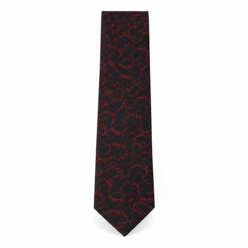Italiano Neckwear Men's Black Silk Tie Geometric Design