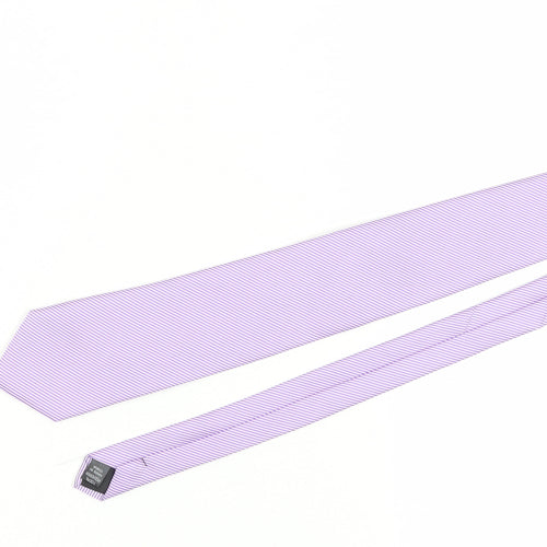 Thomas Nash Men's Purple Striped Slim Tie