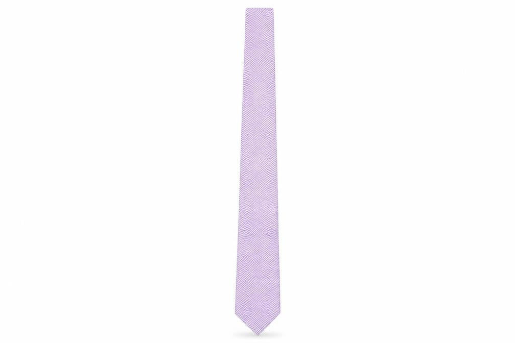 Front view of Thomas Nash Men's Purple Striped Slim Tie