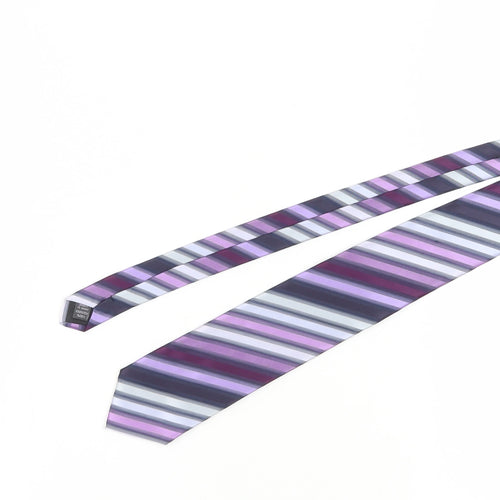 Thomas Nash Men's Purple Striped Tie - Polyester