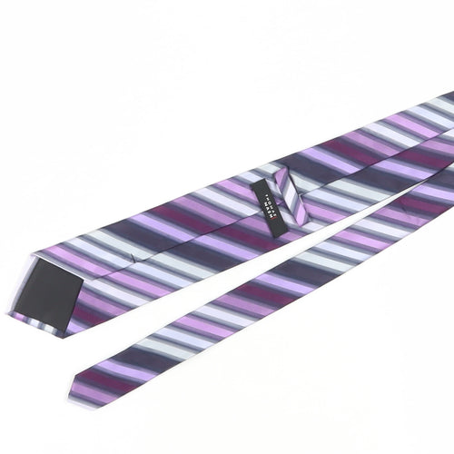 Thomas Nash Men's Purple Striped Tie - Polyester