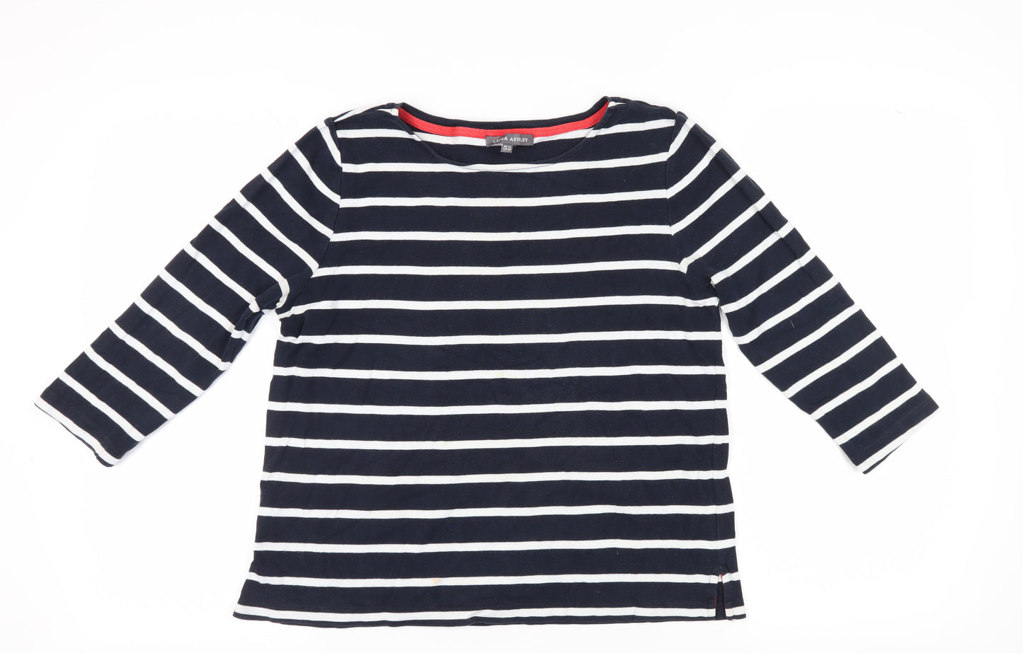 Laura Ashley Women's Blue Striped T-Shirt, Size 14