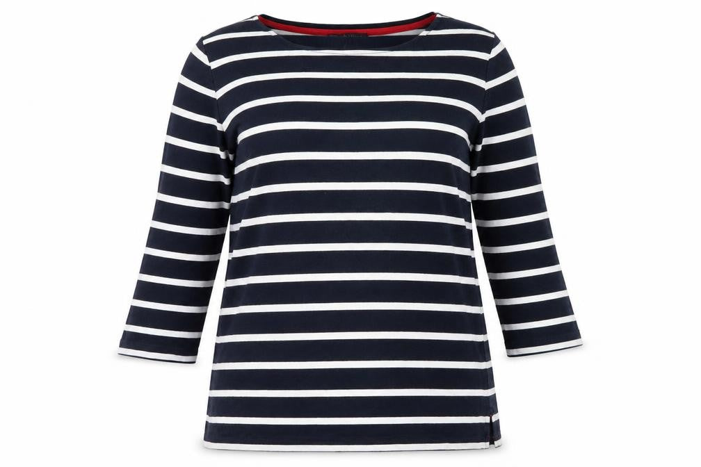 Laura Ashley Women's Blue Striped T-Shirt, Size 14