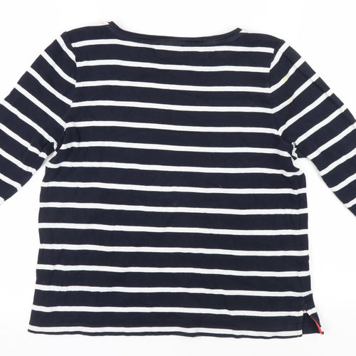 Laura Ashley Women's Blue Striped T-Shirt, Size 14