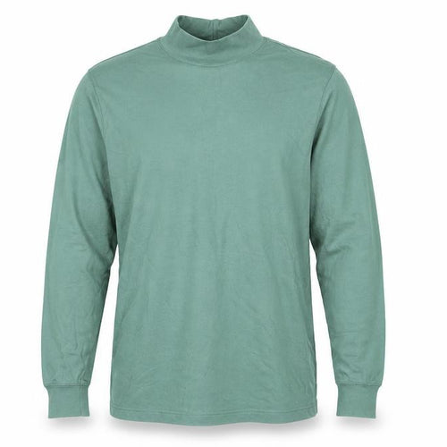 Lands' End Men's Green Mock Neck Cotton T-Shirt M