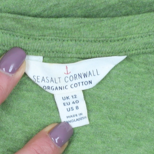Seasalt Cornwall Women's Green Cotton T-Shirt, Size 12