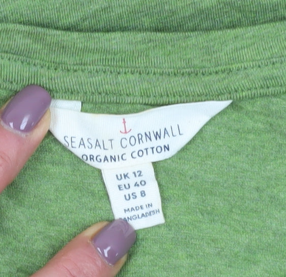 Seasalt Cornwall Women's Green Cotton T-Shirt, Size 12