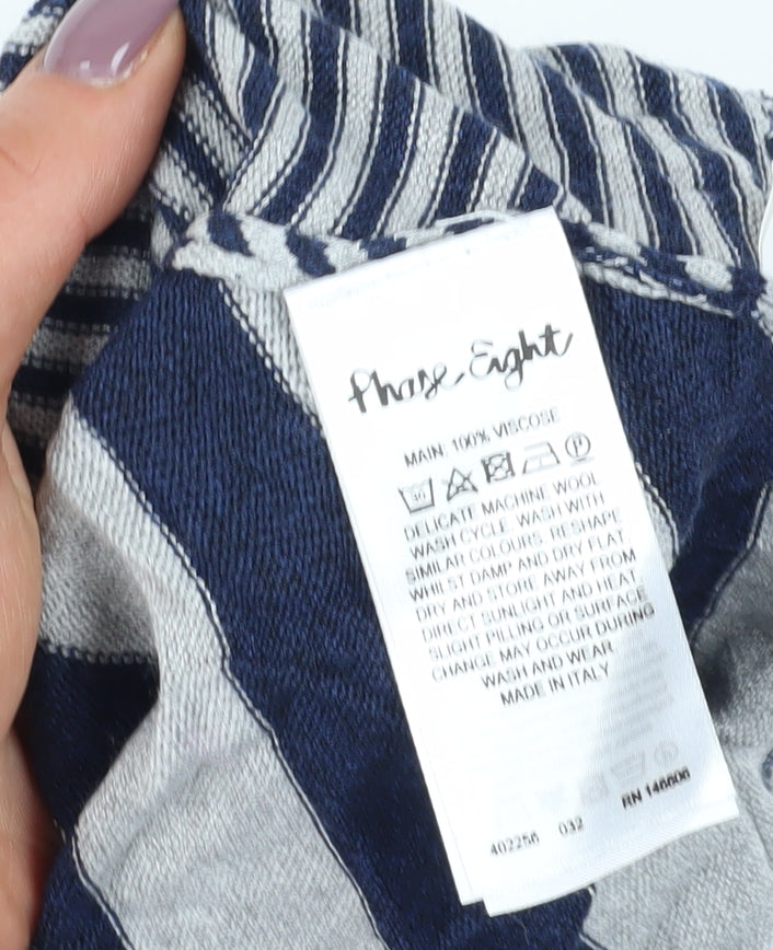 Phase Eight Women's Blue Striped Relaxed T-Shirt, Size L