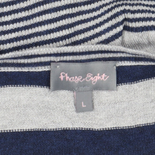 Phase Eight Women's Blue Striped Relaxed T-Shirt, Size L