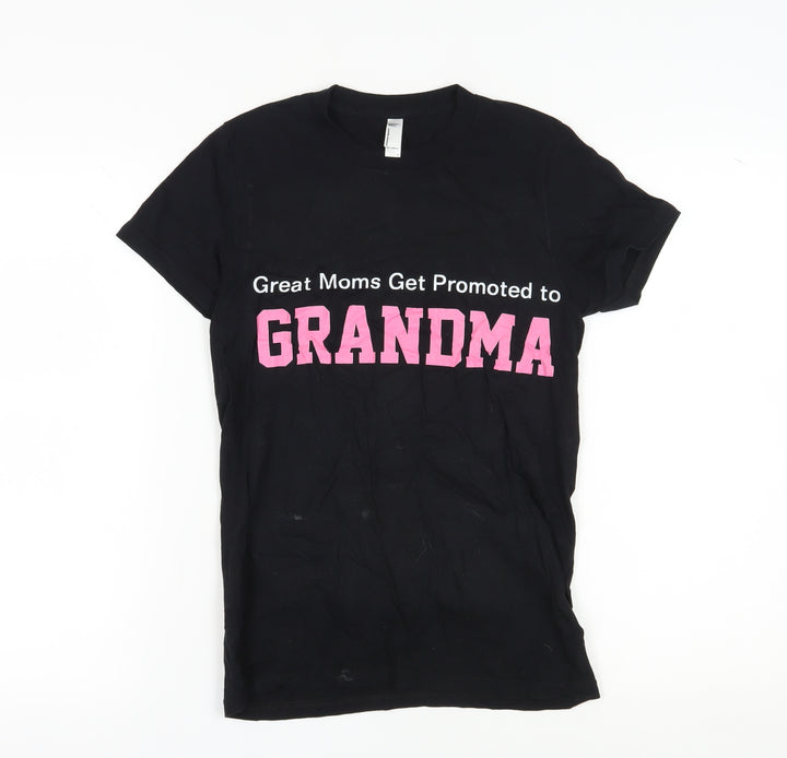 American Apparel Women's Black T-Shirt, Large, Family Theme