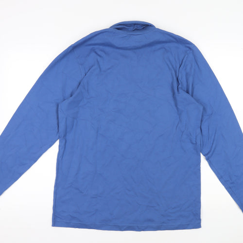 Lands' End Men's Blue Roll Neck T-Shirt, Size M
