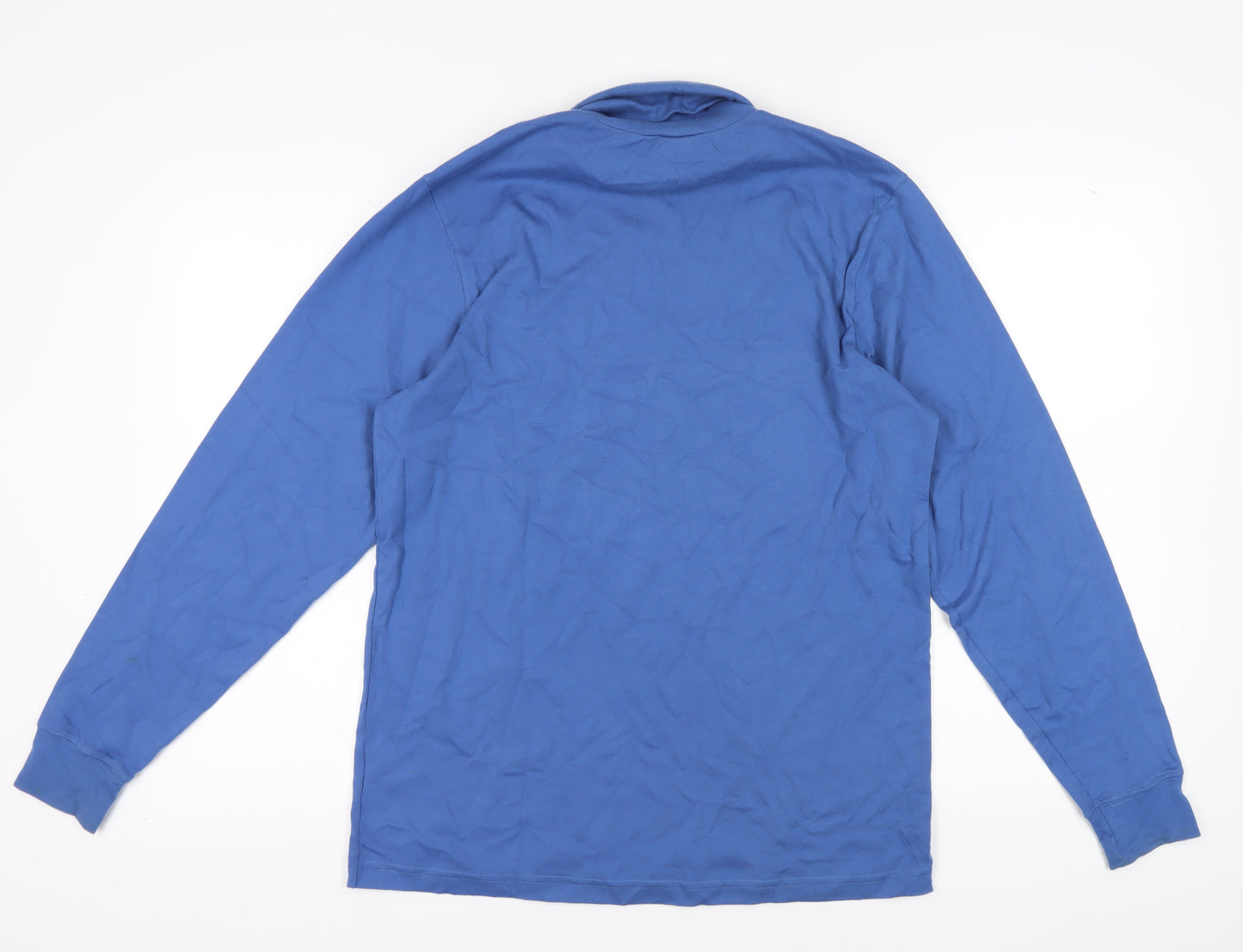 Lands' End Men's Blue Roll Neck T-Shirt, Size M