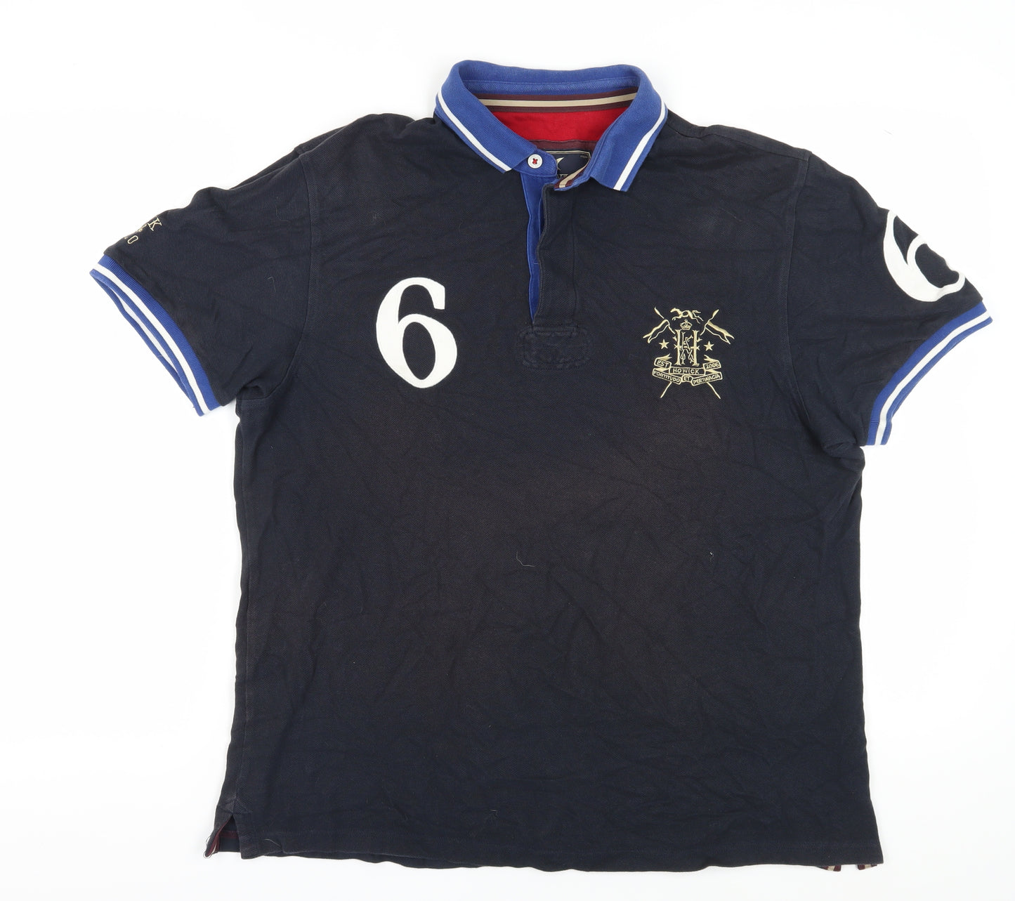 Howick Men's Black Polo Shirt L Graphic Print