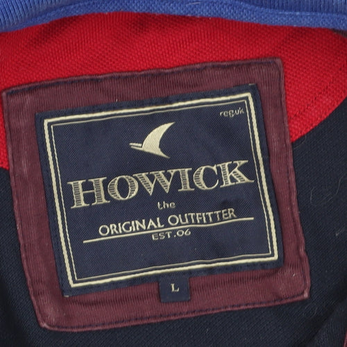 Howick Men's Black Polo Shirt L Graphic Print
