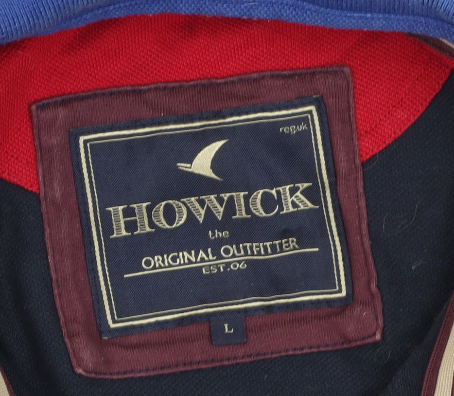 Howick Men's Black Polo Shirt L Graphic Print