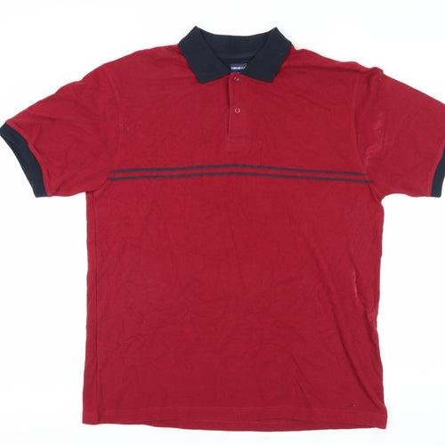 Casualclub Men's Red Polo Shirt Medium