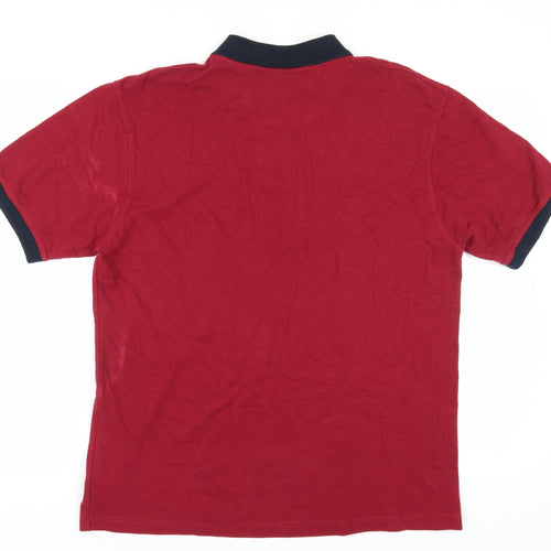 Casualclub Men's Red Polo Shirt Medium