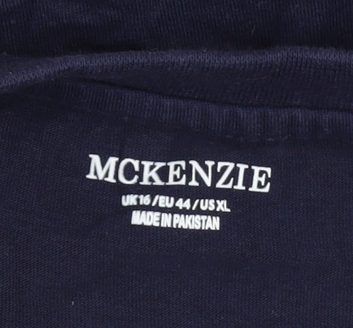 McKenzie Unisex Blue T-Shirt Size 16 Casual Crew Neck