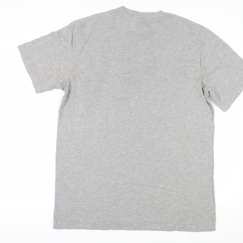 Penguin Men's Grey T-Shirt, Size L, Logo Accent