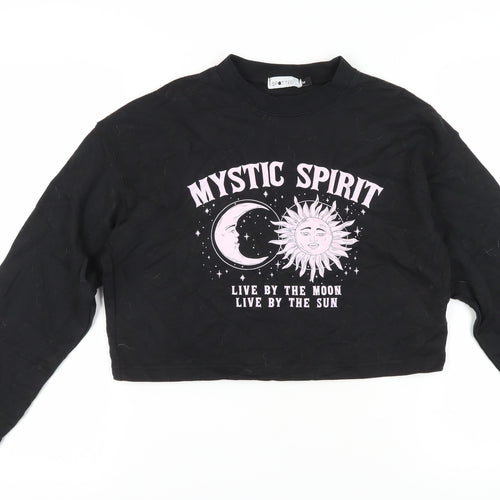 Spotted Women's Black Pullover Sweatshirt M