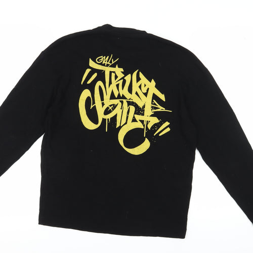 Zara Women's Black S Pullover Jumper, Logo, Graphic Print