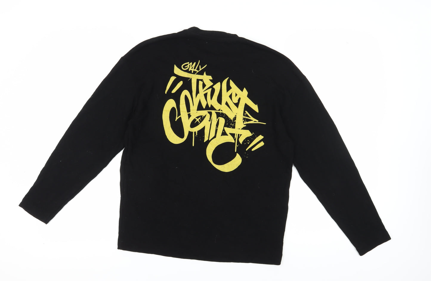 Zara Women's Black S Pullover Jumper, Logo, Graphic Print